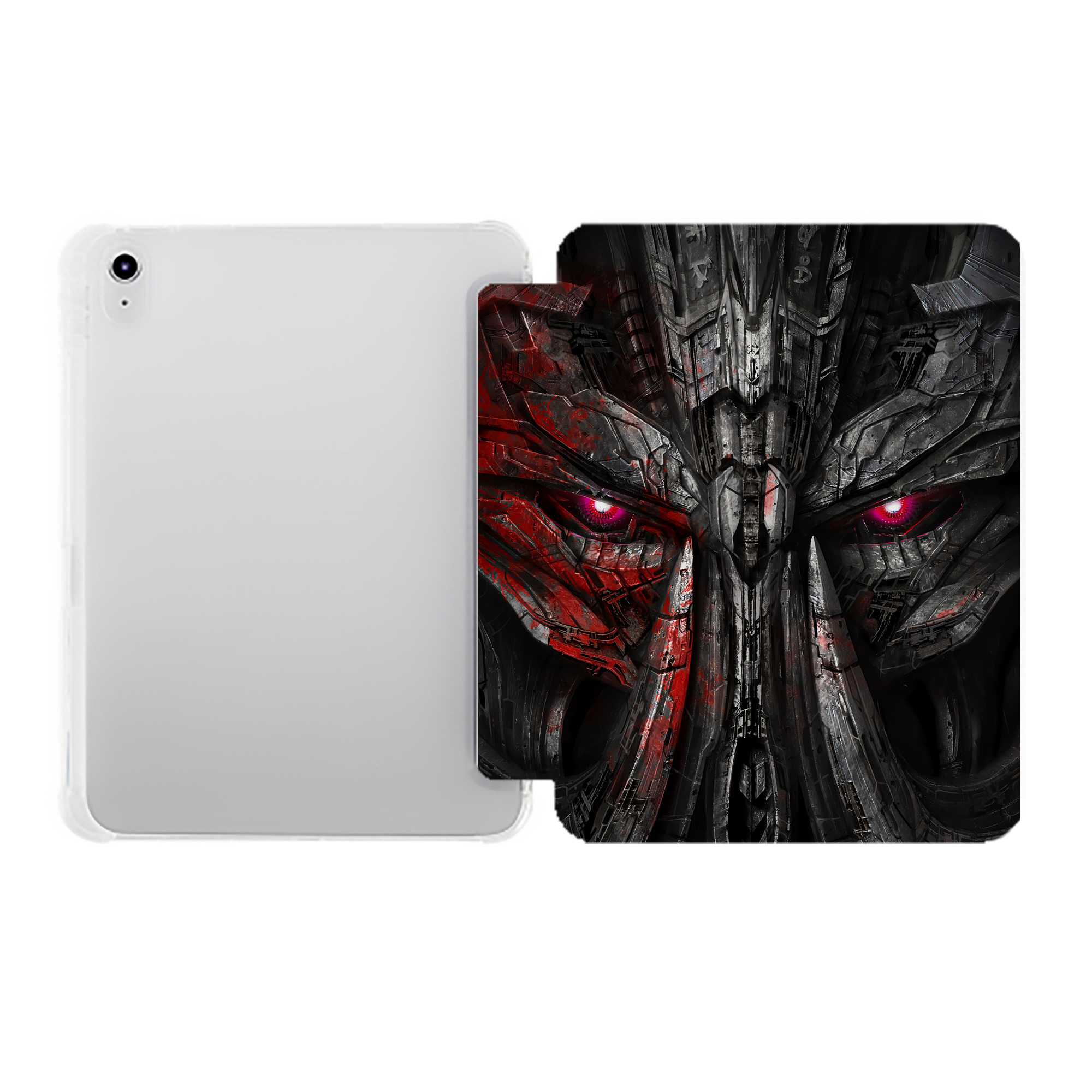 （画像用） Transformers トランスフォーマー IPad ケース ペン収納付き 三つ折りスタンド PUレザー×シリコン 対応機種9.5/10.5/10.9インチ